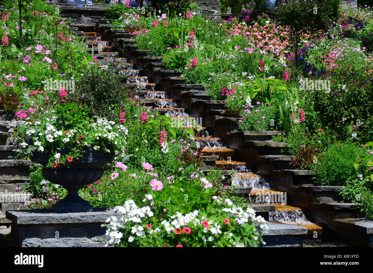 Allemagne, Bade-Wurtemberg, lac de Constance, île mainau, parc, cascade, Banque D'Images