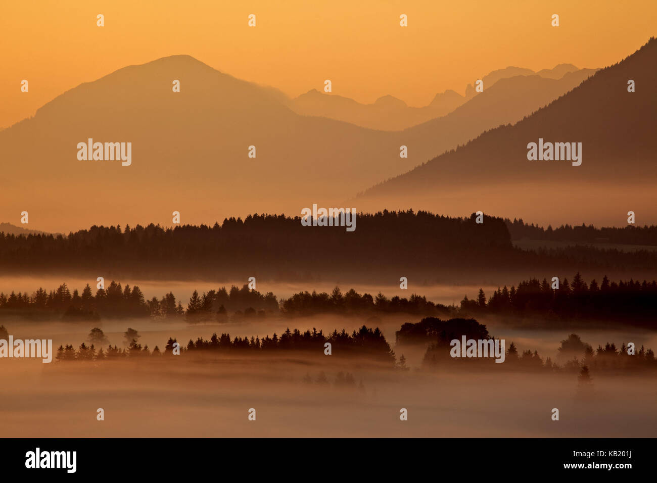 Allemagne, Berlin, Pfaffenwinkel (région), Terres Blaues (région), Schönberg, Simetsberg, Préalpes bavaroises, Karwendel, Banque D'Images