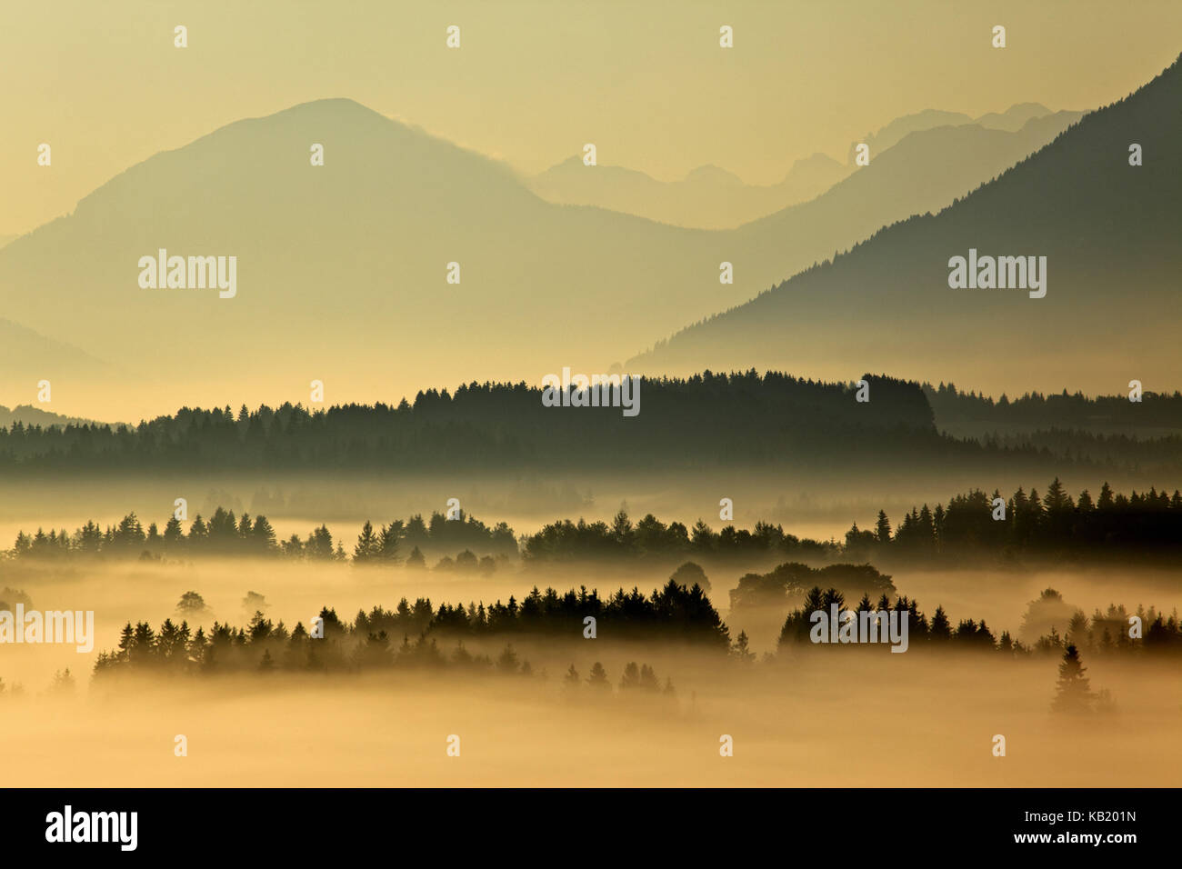 Allemagne, Berlin, Pfaffenwinkel (région), Terres Blaues (région), Schönberg, Simetsberg, Préalpes bavaroises, Karwendel, contreforts des Alpes, Banque D'Images