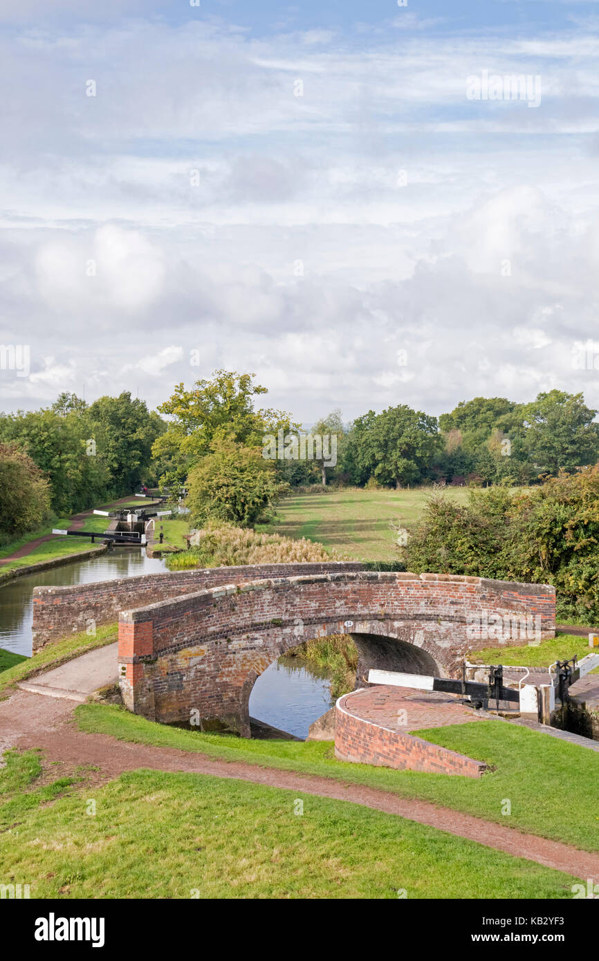 Blocage de Tardebigge vol sur le canal de Birmingham et Worcester, Worcester, England, UK Banque D'Images