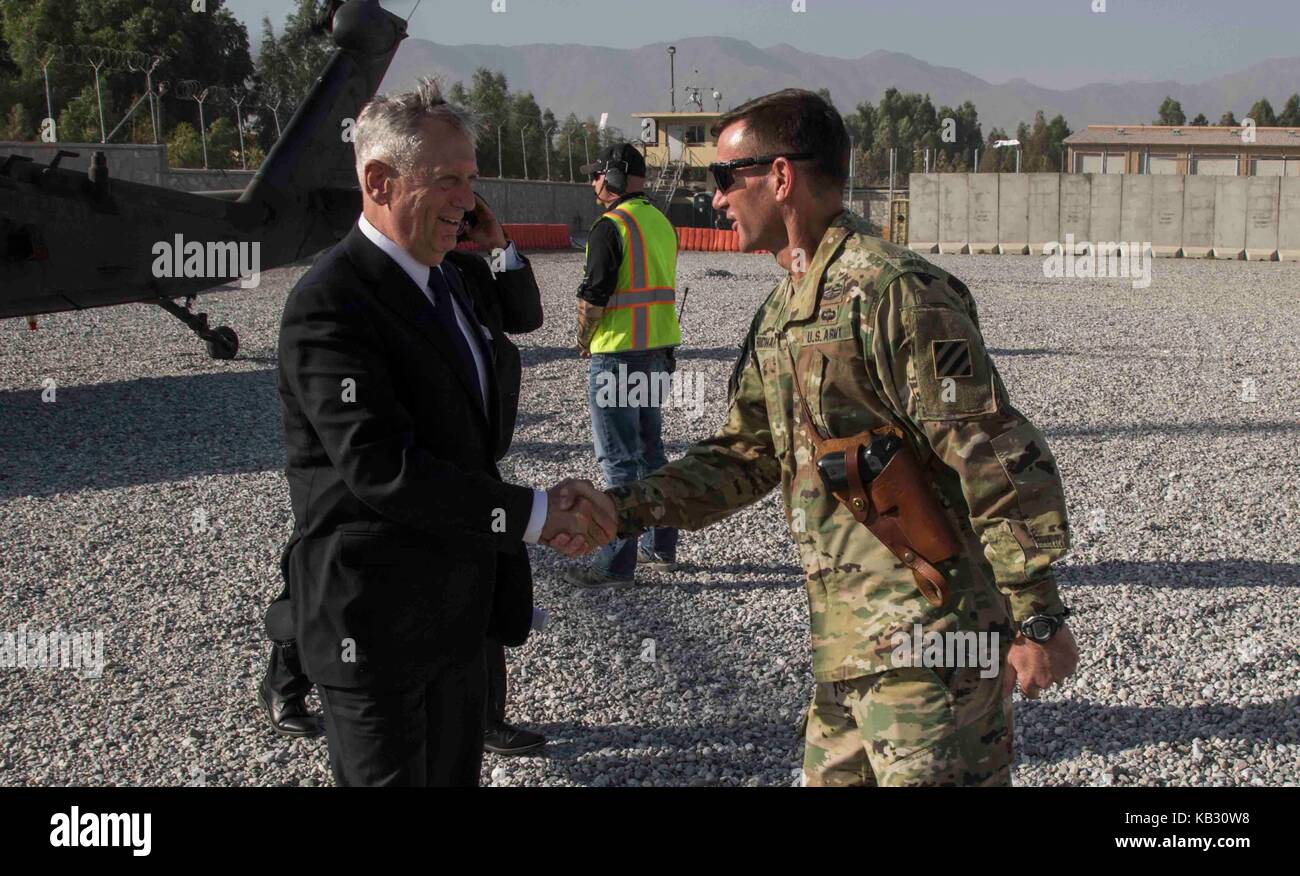 Le Secrétaire de la Défense James Mattis Afghanistan Visite Banque D'Images