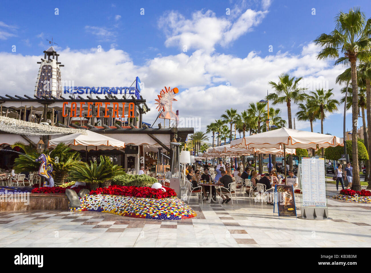 Espagne, îles Canaries, Tenerife, Playa las Americas, café, Banque D'Images