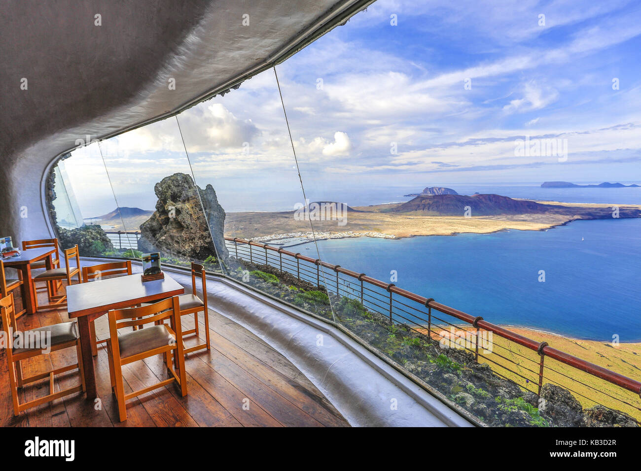 Espagne, Canaries, Lanzarote, Mirador del Rio, lookout, restaurant, tourné de l'intérieur, Banque D'Images