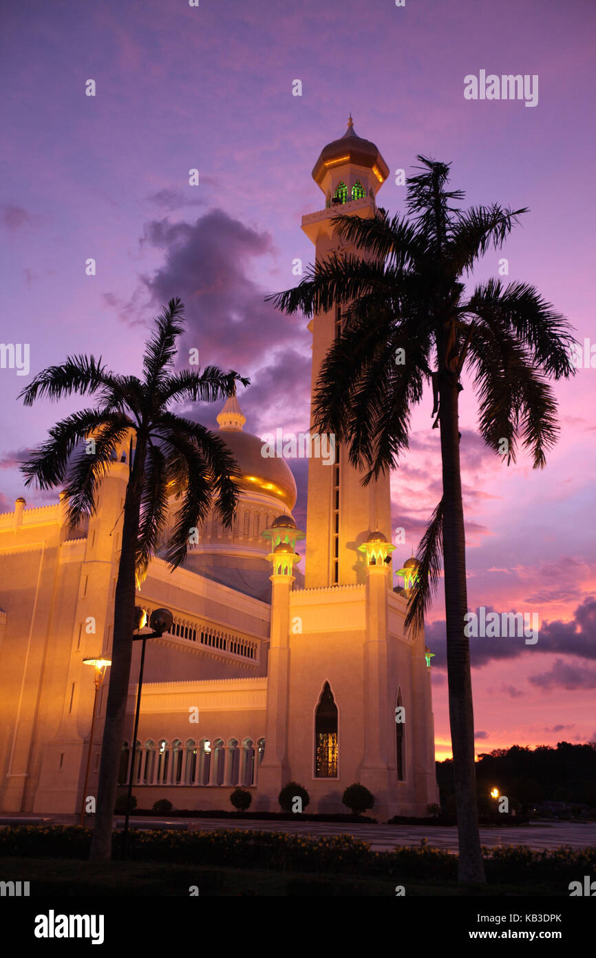 L'Asie, l'Asie du sud-est, le Brunéi Darussalam, chapelar Seri Begawan, Omar Ali Saifuddien moschee, Banque D'Images