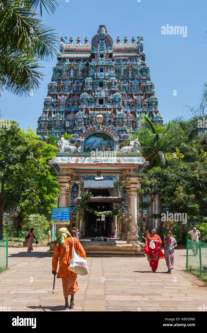 L'Inde, le Tamil Nadu, tiruchirappali, jambukeshwara temple, temple de Shiva Banque D'Images