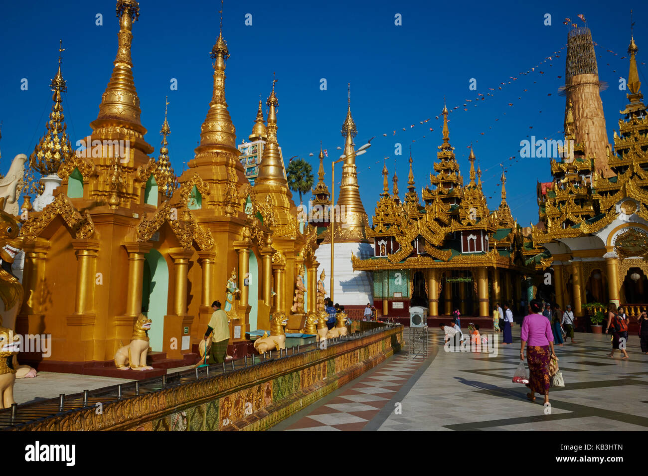 Paya shwedagon pagoda, le Myanmar, l'Asie, Banque D'Images