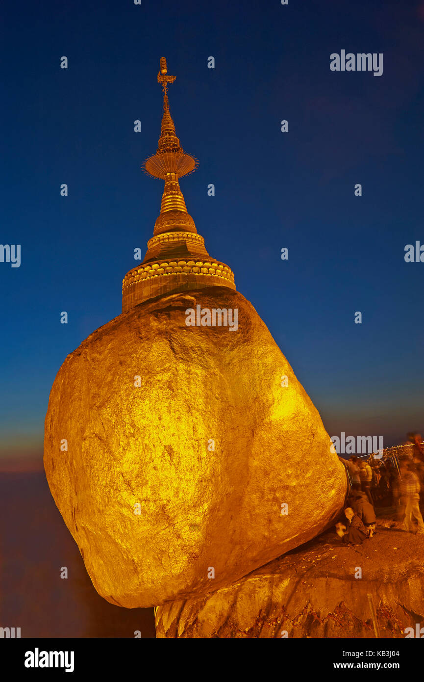 Golden rock, kyaiktiyo, Myanmar, l'Asie, Banque D'Images