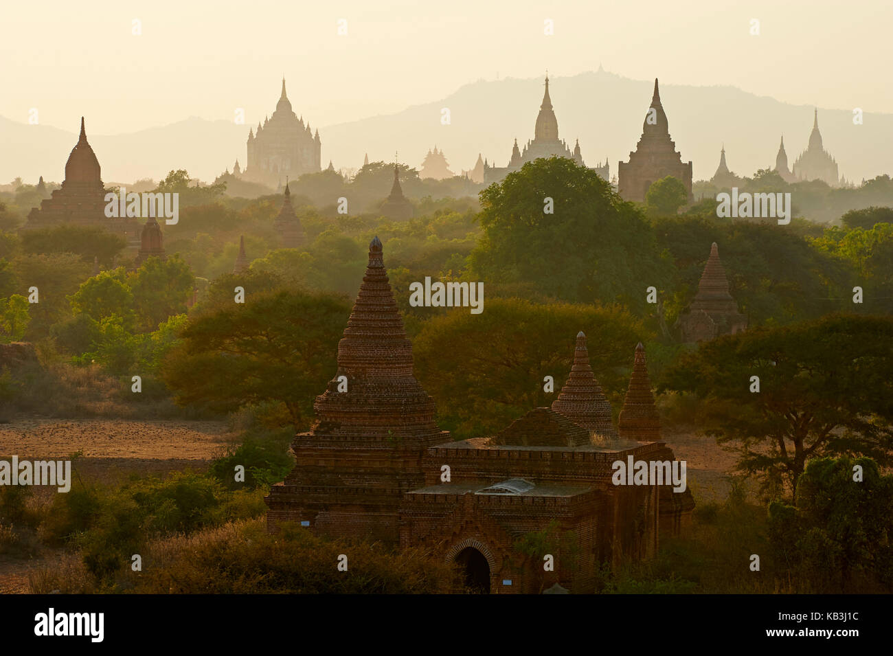 Complexe des temples bagan, Myanmar, l'Asie, Banque D'Images