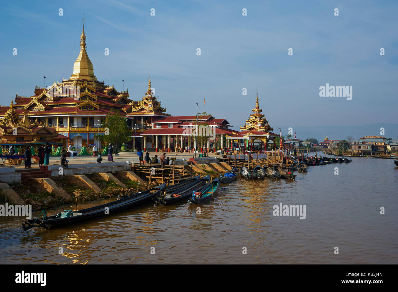 La pagode phaung daw oo paya temple, le Myanmar, l'Asie, Banque D'Images
