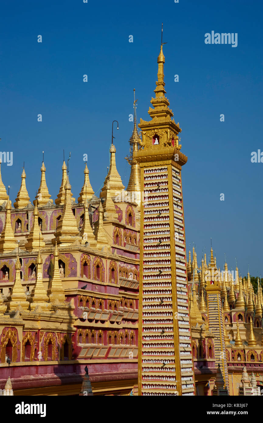 Temple thanboddhay, Monywa, Myanmar, l'Asie, Banque D'Images