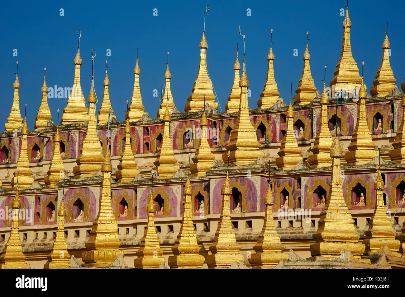 Temple thanboddhay, Monywa, Myanmar, l'Asie, Banque D'Images