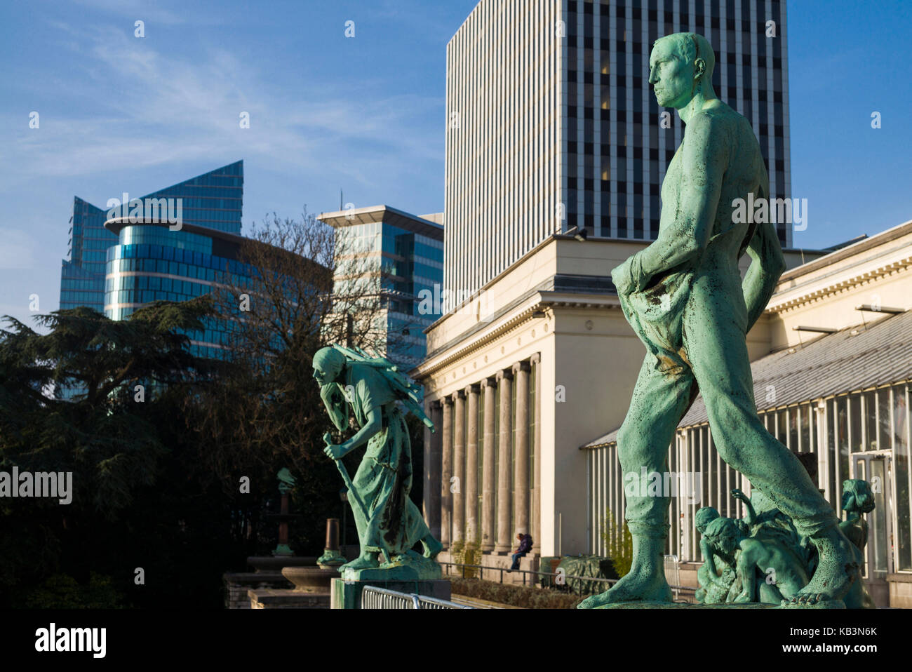 Belgique, Bruxelles, le jardin botanique, les jardins botaniques, des statues Banque D'Images