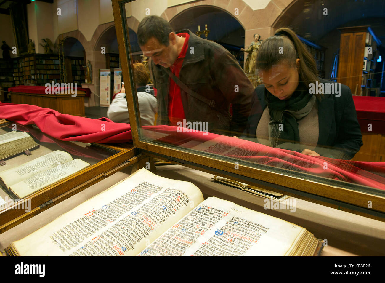 La France, Bas Rhin, Sélestat, bibliothèque humaniste missale argentinense, du 15ème siècle, dans le diocèse de missel strasbourg Banque D'Images