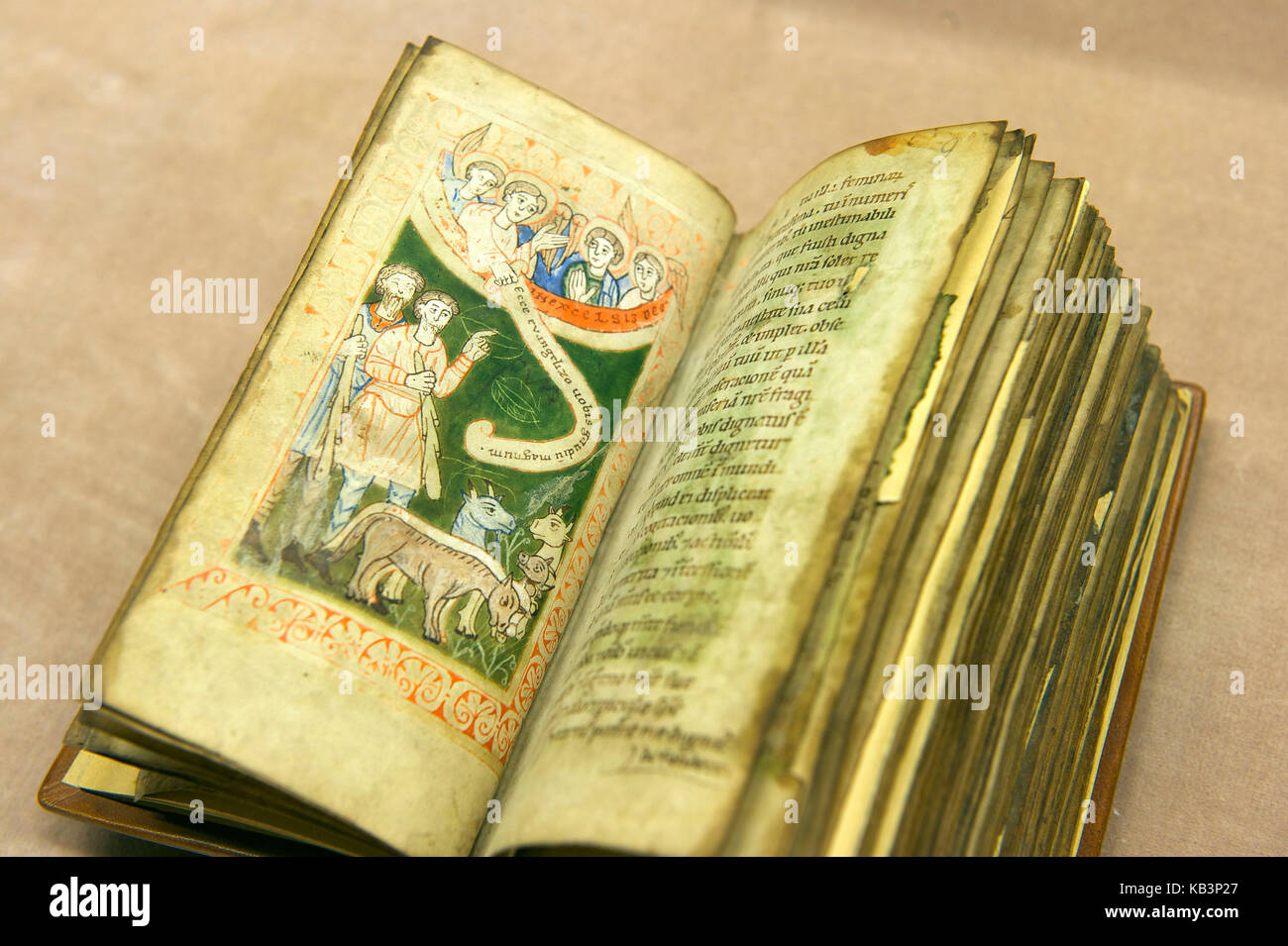 La France, Bas Rhin, Sélestat, bibliothèque humaniste, liber precum du 12ème centtury, manuscrit sur parchemin contenant différentes prières Banque D'Images