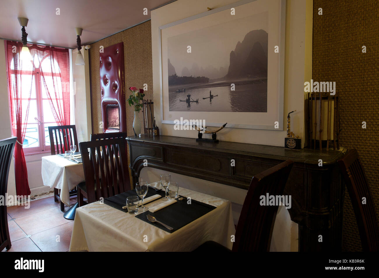 France, Doubs, Besançon, le centre historique, le restaurant papaye verte Banque D'Images