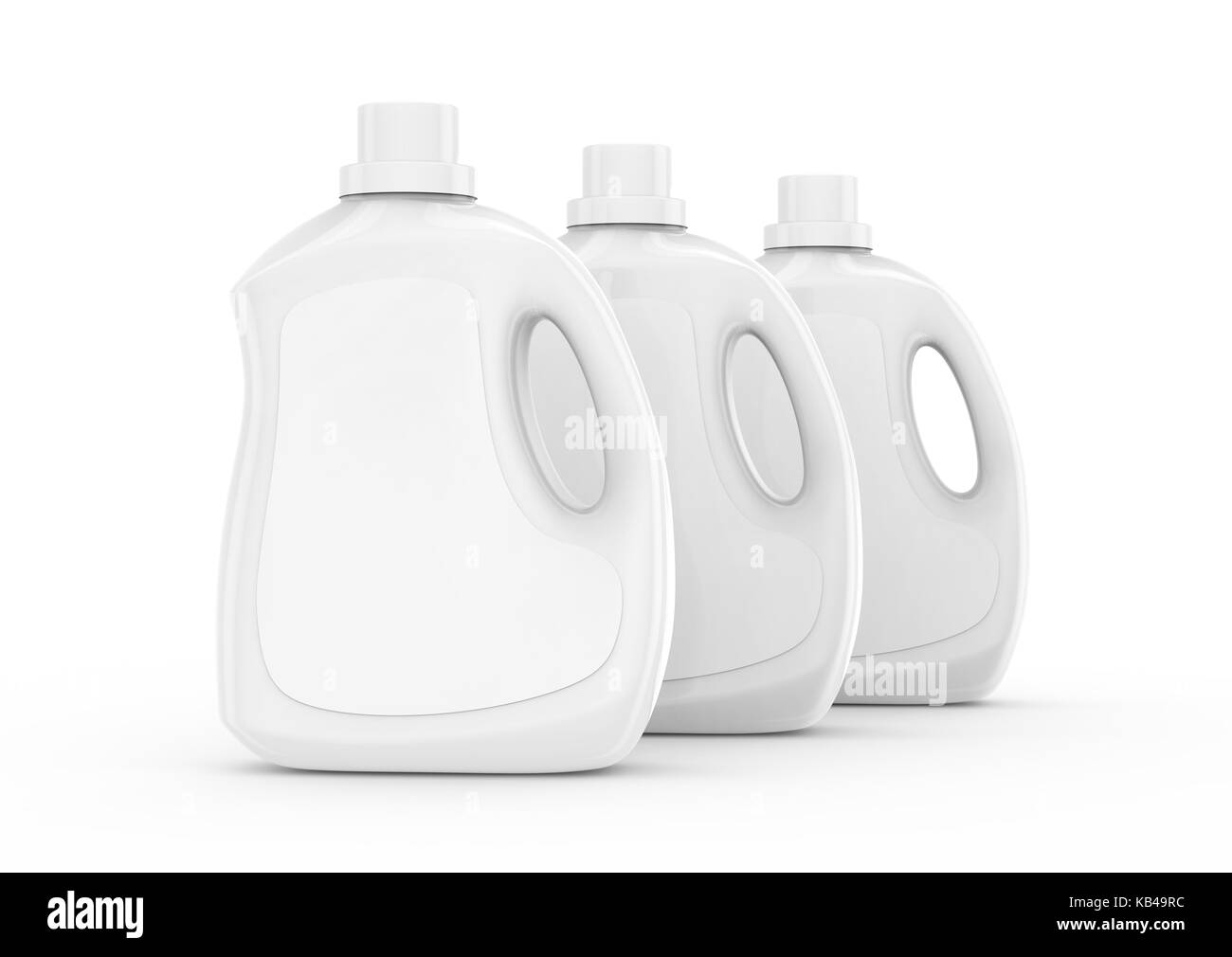 Lessive immersive, contenant des bouteilles en plastique vide avec  étiquette dans le rendu 3D Photo Stock - Alamy