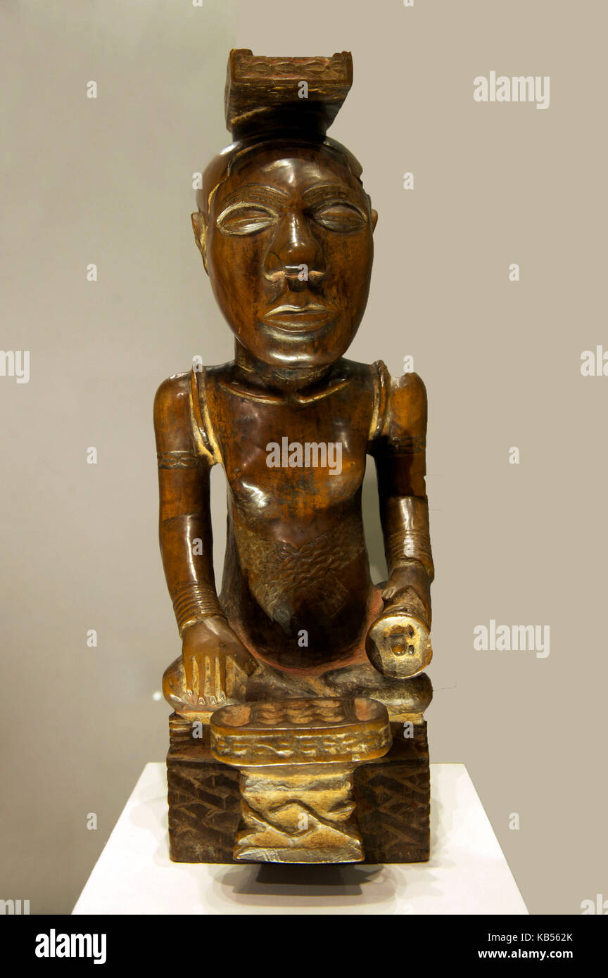 Royaume-uni, Londres, Bloomsbury, British museum, la gravure montrant un roi, bois, kuba bushoong-personnes, en République démocratique du Congo, 18e siècle Banque D'Images