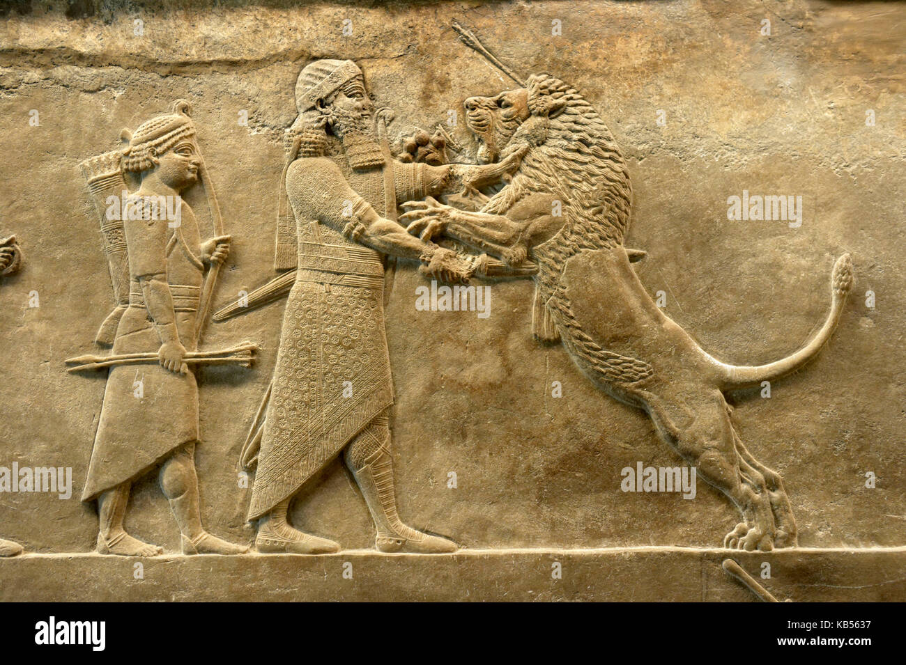 Royaume-uni, Londres, Bloomsbury, British museum, l'art assyrien antique, le lion royal hunt, environ 645-635 bc Banque D'Images
