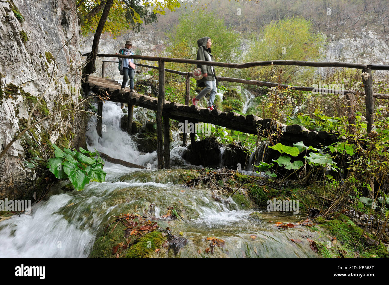 La Croatie, le parc national des lacs de Plitvice classé au patrimoine mondial par l'UNESCO Banque D'Images