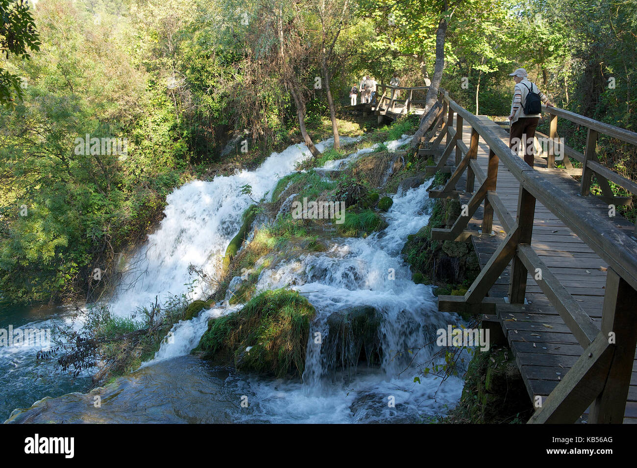 Croatie, Dalmatie centrale, près de Sibenik, le parc national de Krka, chutes de la rivière Krka Banque D'Images