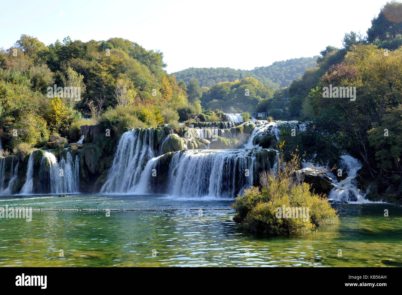 Croatie, Dalmatie centrale, près de Sibenik, le parc national de Krka, chutes de la rivière Krka Banque D'Images