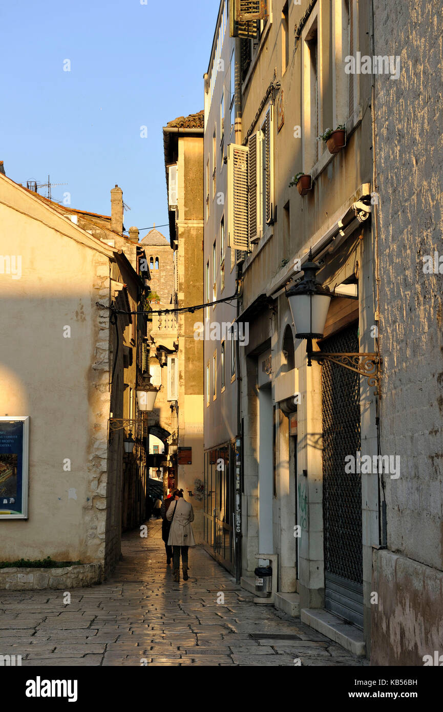 La Croatie, la côte dalmate, split, vieille ville romaine classée au patrimoine mondial de l'UNESCO Banque D'Images