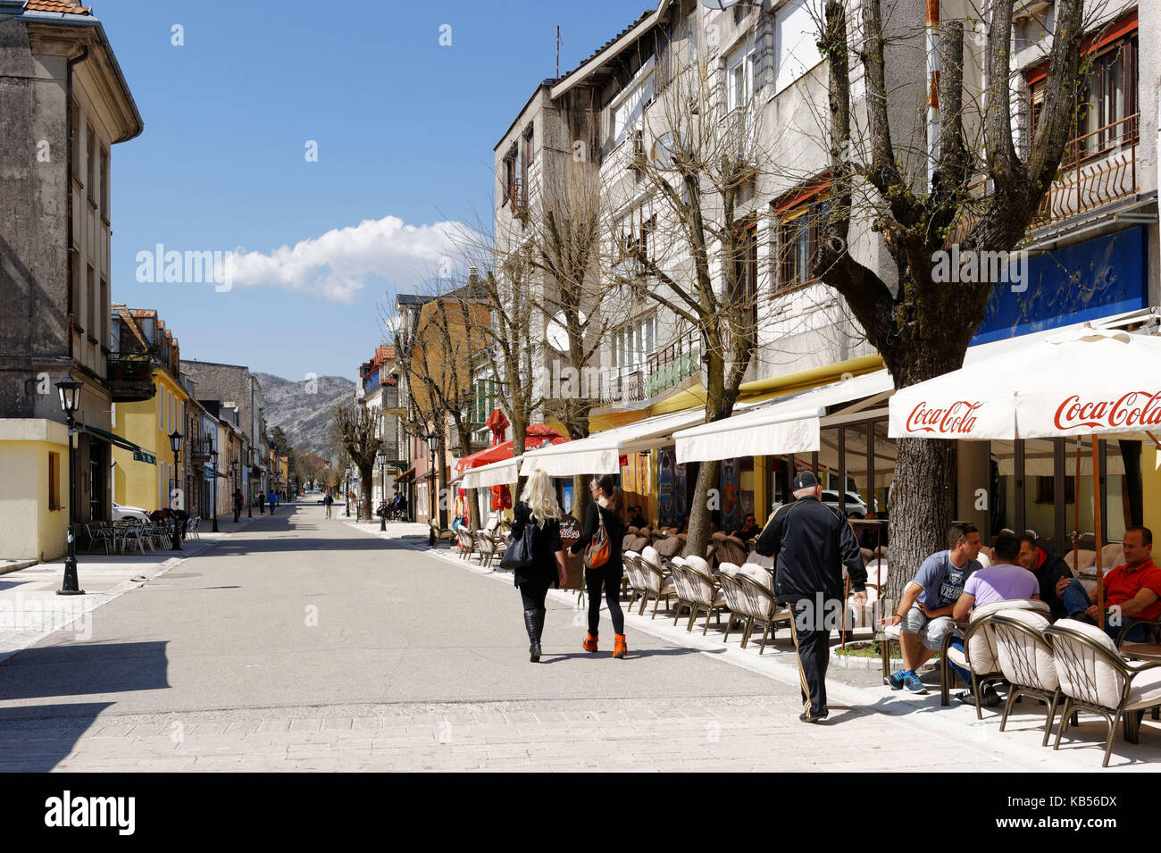 Le Monténégro, montagnes du nord, la ville de Cetinje, ul njegoseva rue. Banque D'Images