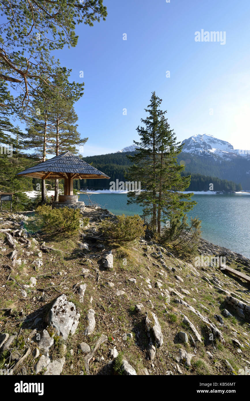 Le Monténégro, dans le nord de la montagne, à zabljak, parc national de Durmitor, crno jezero (Lac Noir) Banque D'Images