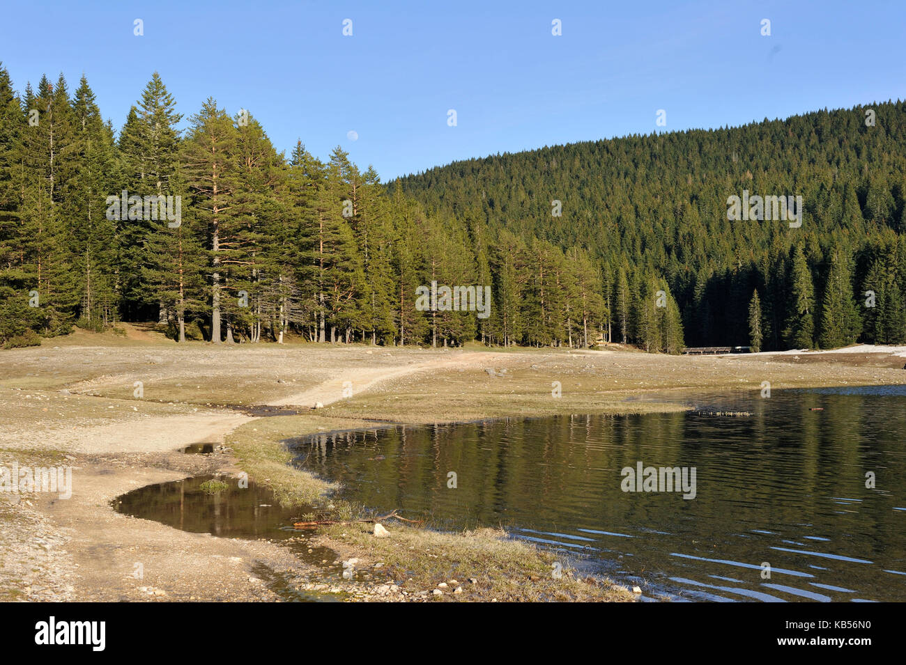 Le Monténégro, dans le nord de la montagne, à zabljak, parc national de Durmitor, crno jezero (Lac Noir) Banque D'Images