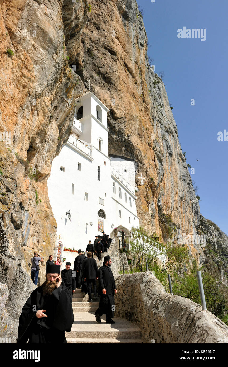 Le Monténégro, région du centre, le monastère d'Ostrog xviième siècle Banque D'Images