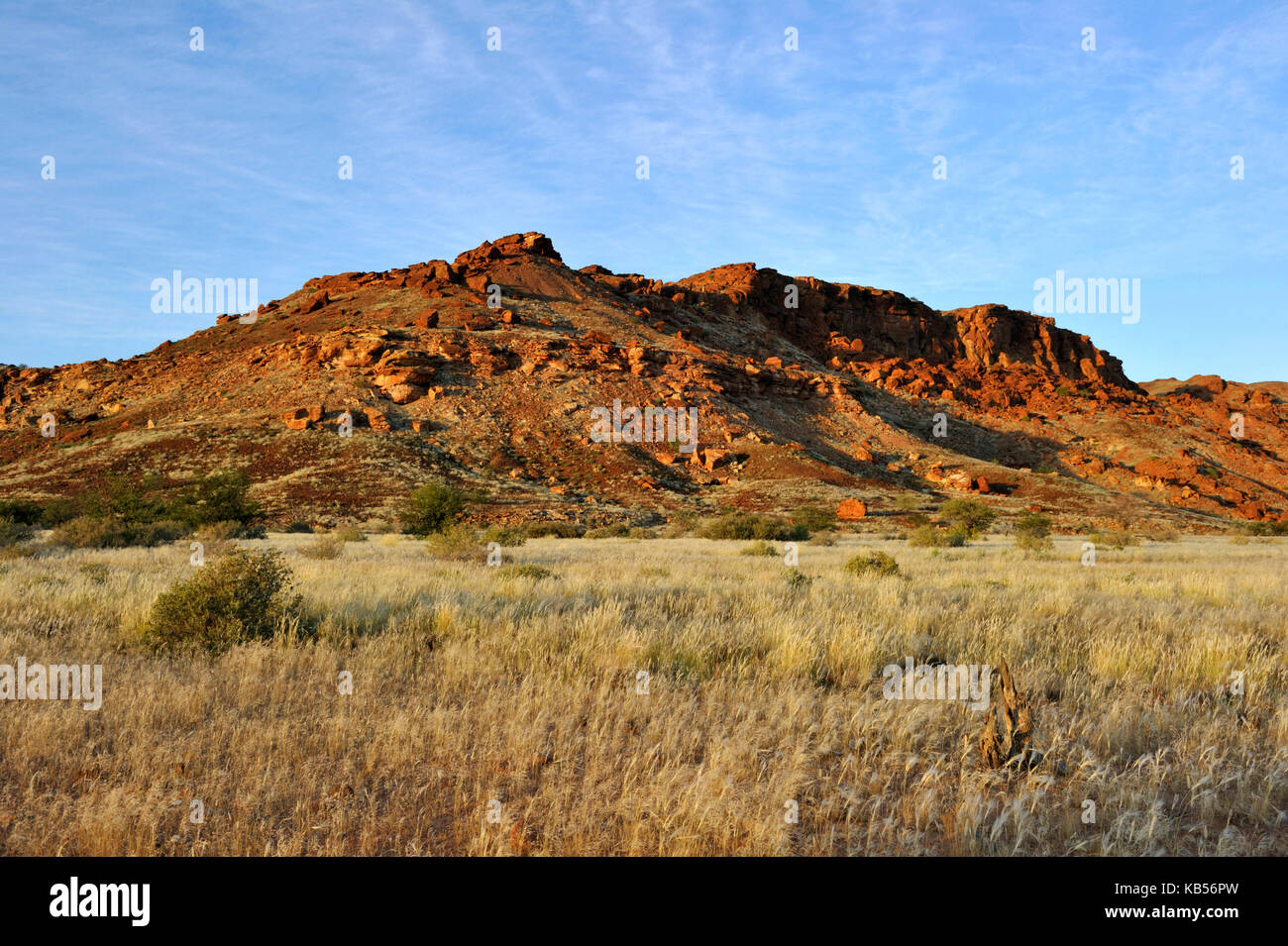 La Namibie, damaraland, twyfeltontein, classé au patrimoine mondial par l'Unesco et des pictogrammes Banque D'Images