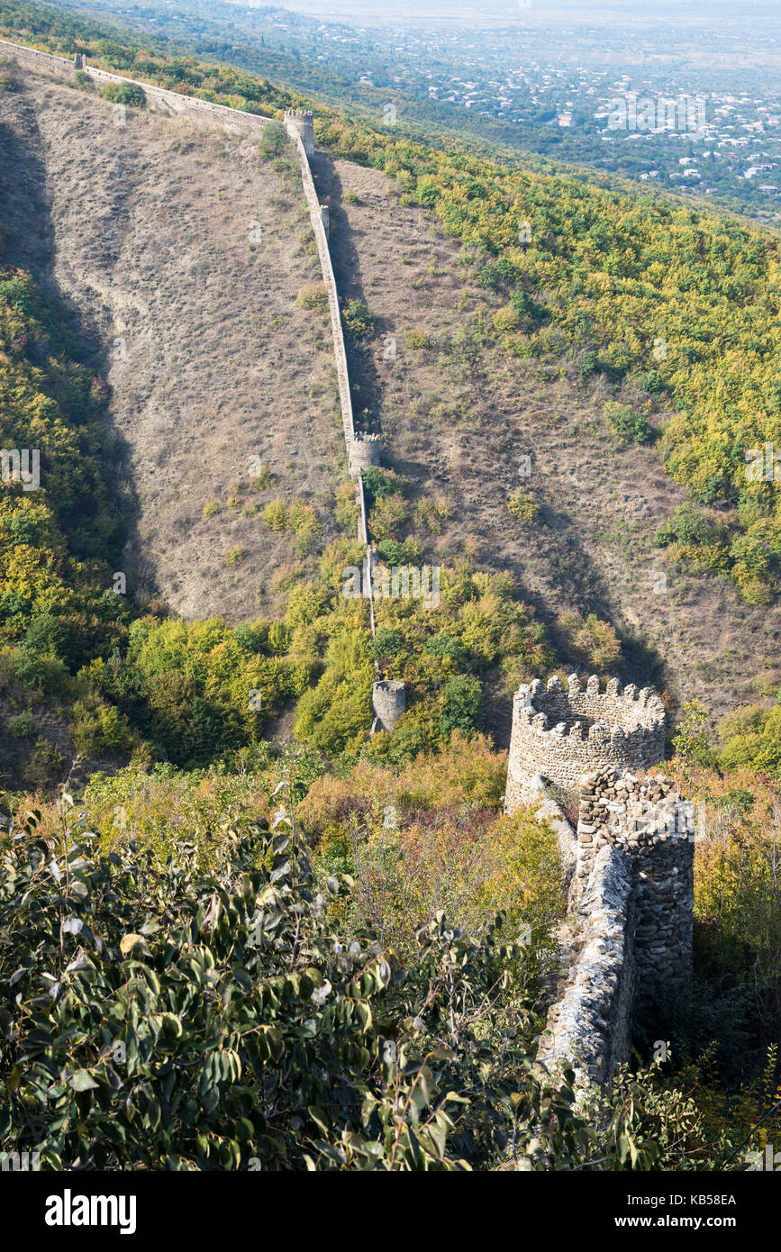 18e siècle, des vestiges, fortification, tour de guet, mur, sighnaghi, Géorgie, vertical Banque D'Images