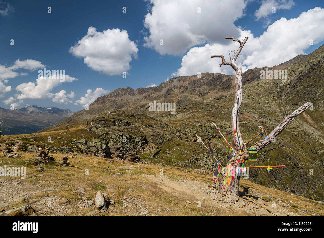 Europe, Autriche/Italie, Alpes, montagnes, vue de Passo Rombo - Timmelsjoch Banque D'Images