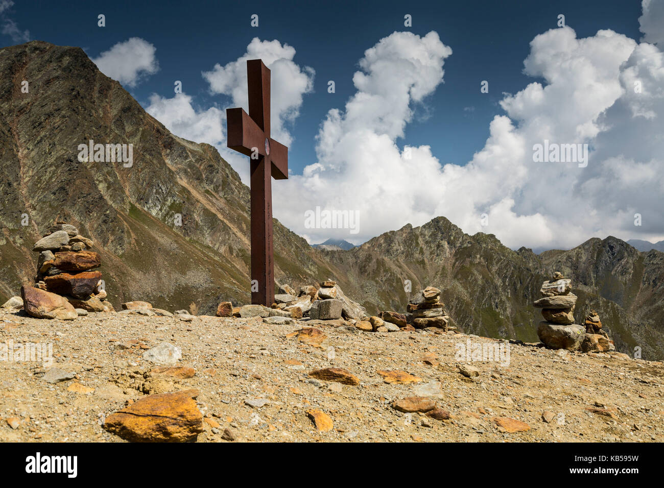 Europe, Autriche/Italie, Alpes, montagnes, vue de Passo Rombo - Timmelsjoch Banque D'Images