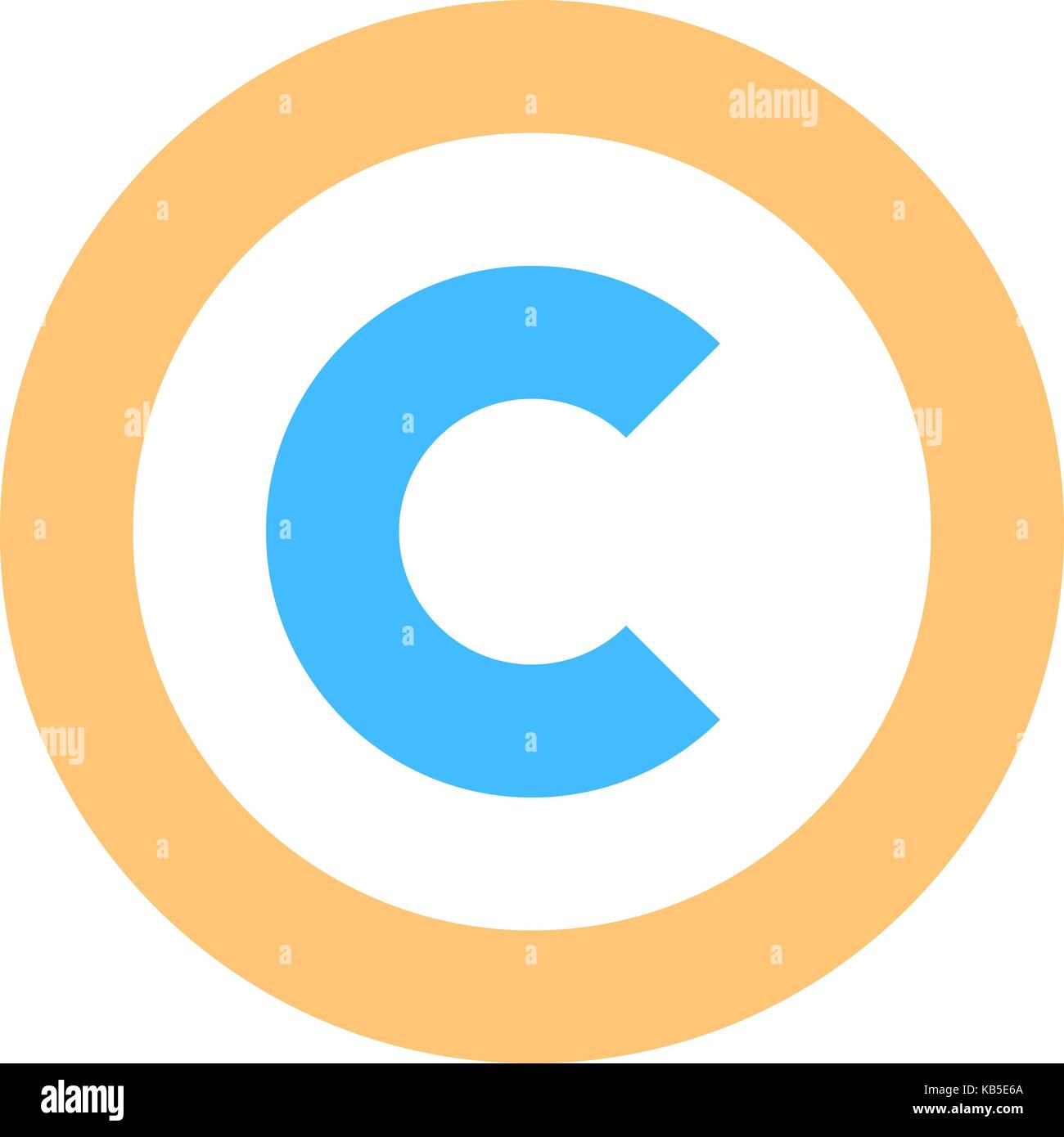 Le symbole de copyright, ou signe d'auteur, une lettre majuscule entouré d'un style web télévision c. bouton icône internet. vecteur illustratration Illustration de Vecteur