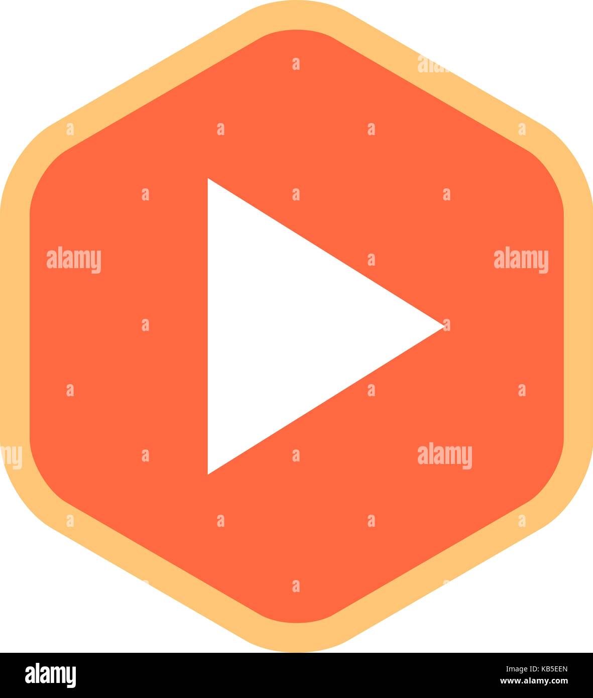 L'utiliser dans tous vos projets. panneau de flèche à jouer l'icône hexagonale créé en télévision. style recolorable facile et rapide en graphiques vector illustration Illustration de Vecteur