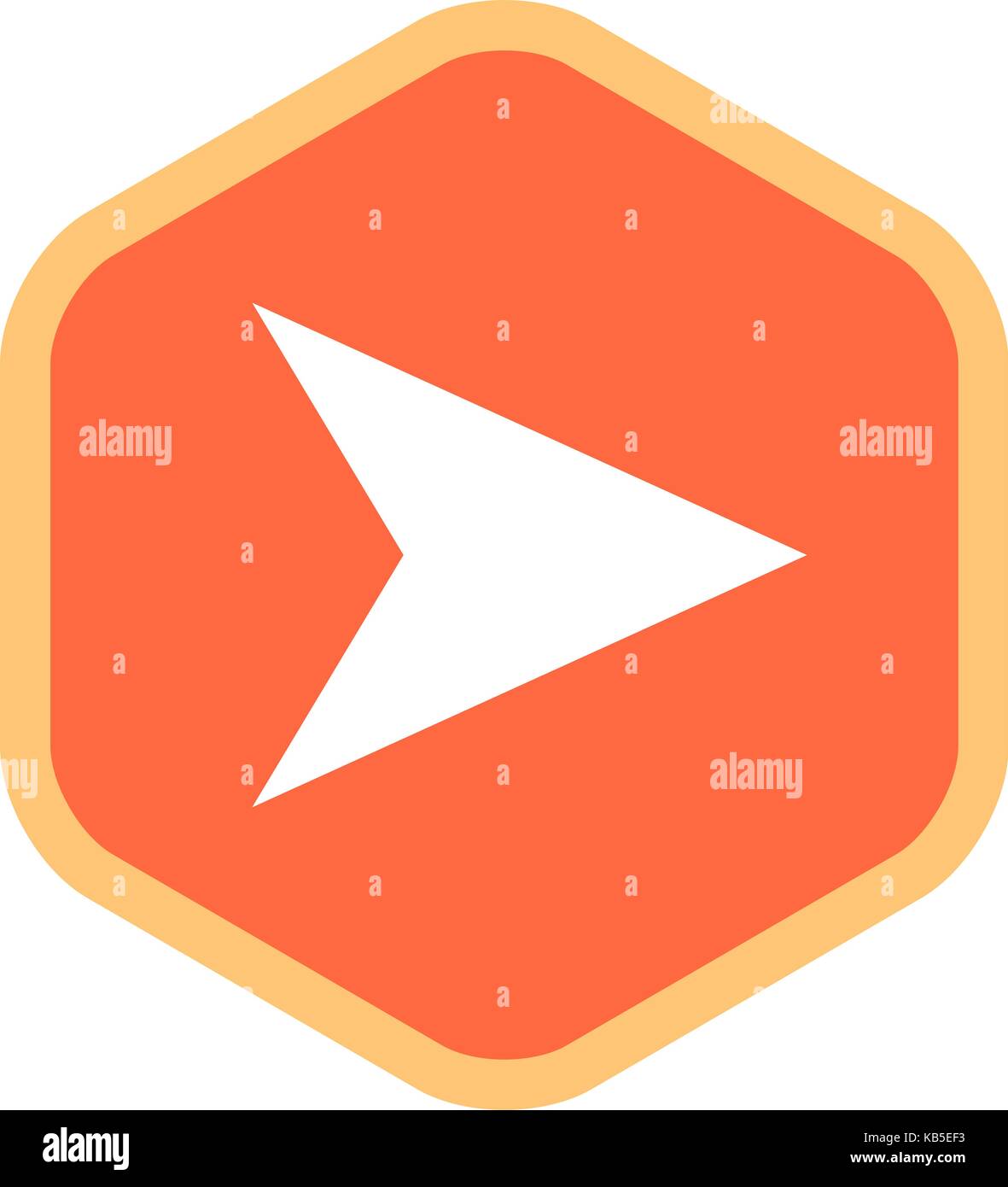 L'utiliser dans tous vos projets. panneau de flèche dans l'icône hexagonale créé en télévision. style recolorable rapide et simple élément graphique dans vector illustration Illustration de Vecteur