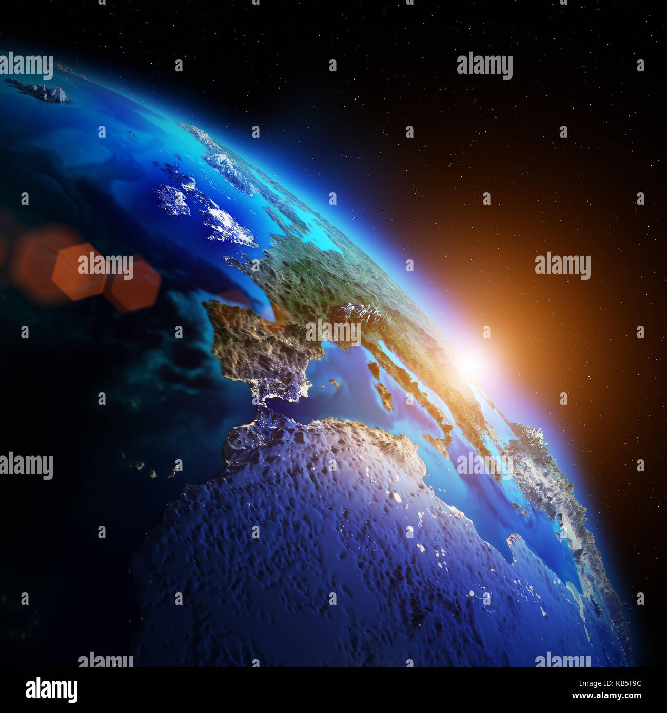 Planète nuit map 3D Rendering Banque D'Images