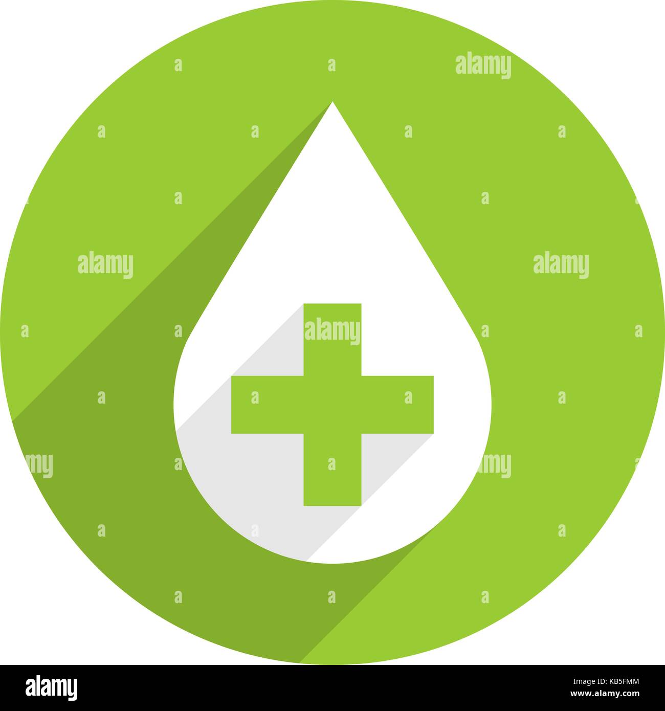 L'utiliser dans toutes vos créations. les premiers secours drop panneau blanc avec la croix verte sur l'icône circulaire. télévision long shadow style. vector illustration d'un élément graphique Illustration de Vecteur