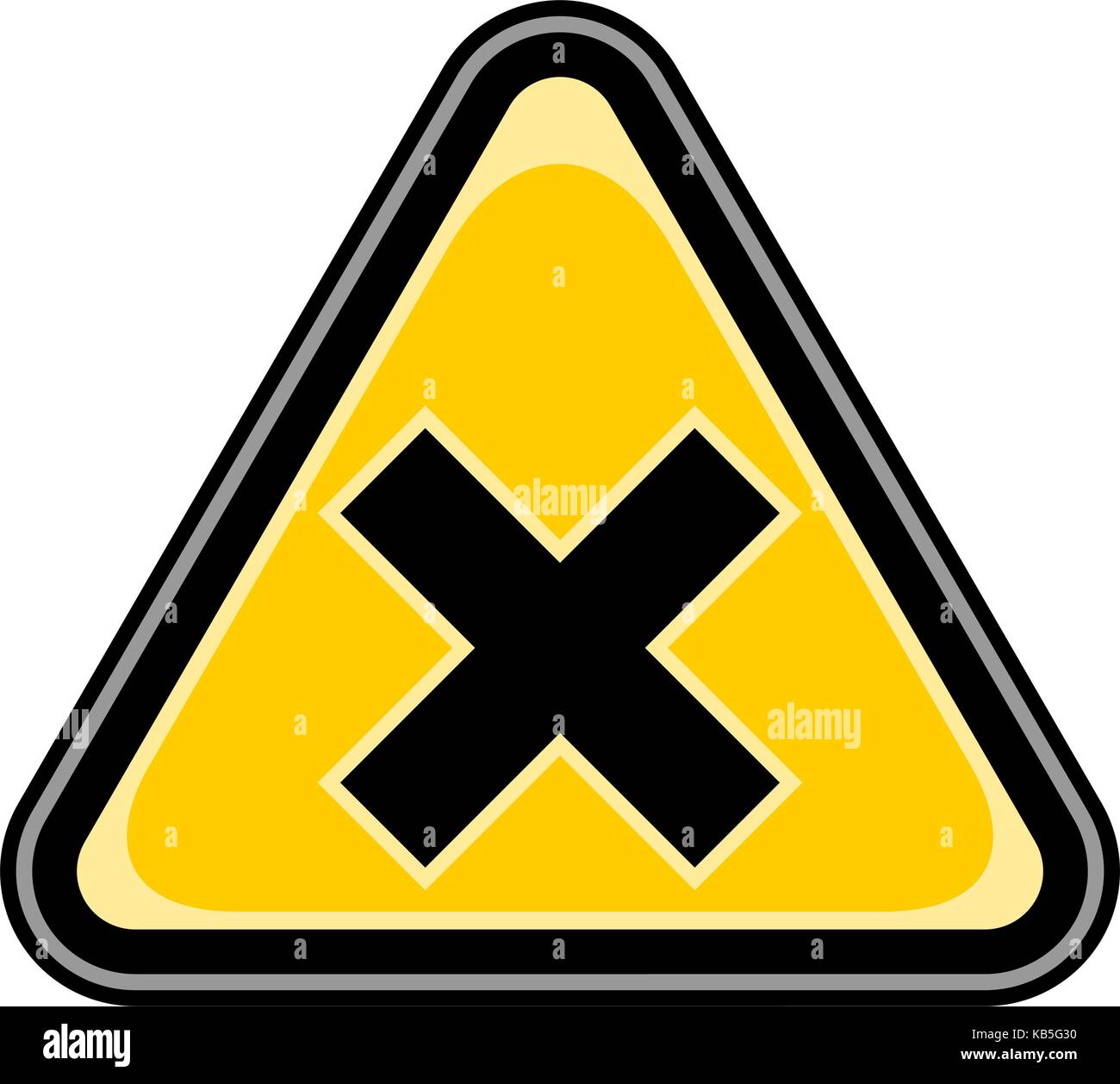 L'utiliser dans tous vos projets. recherche rapide et facile d'illustration vectorielle recolorable. jaune et noir autocollant triangulaire avec mark signe d'irritation. Illustration de Vecteur
