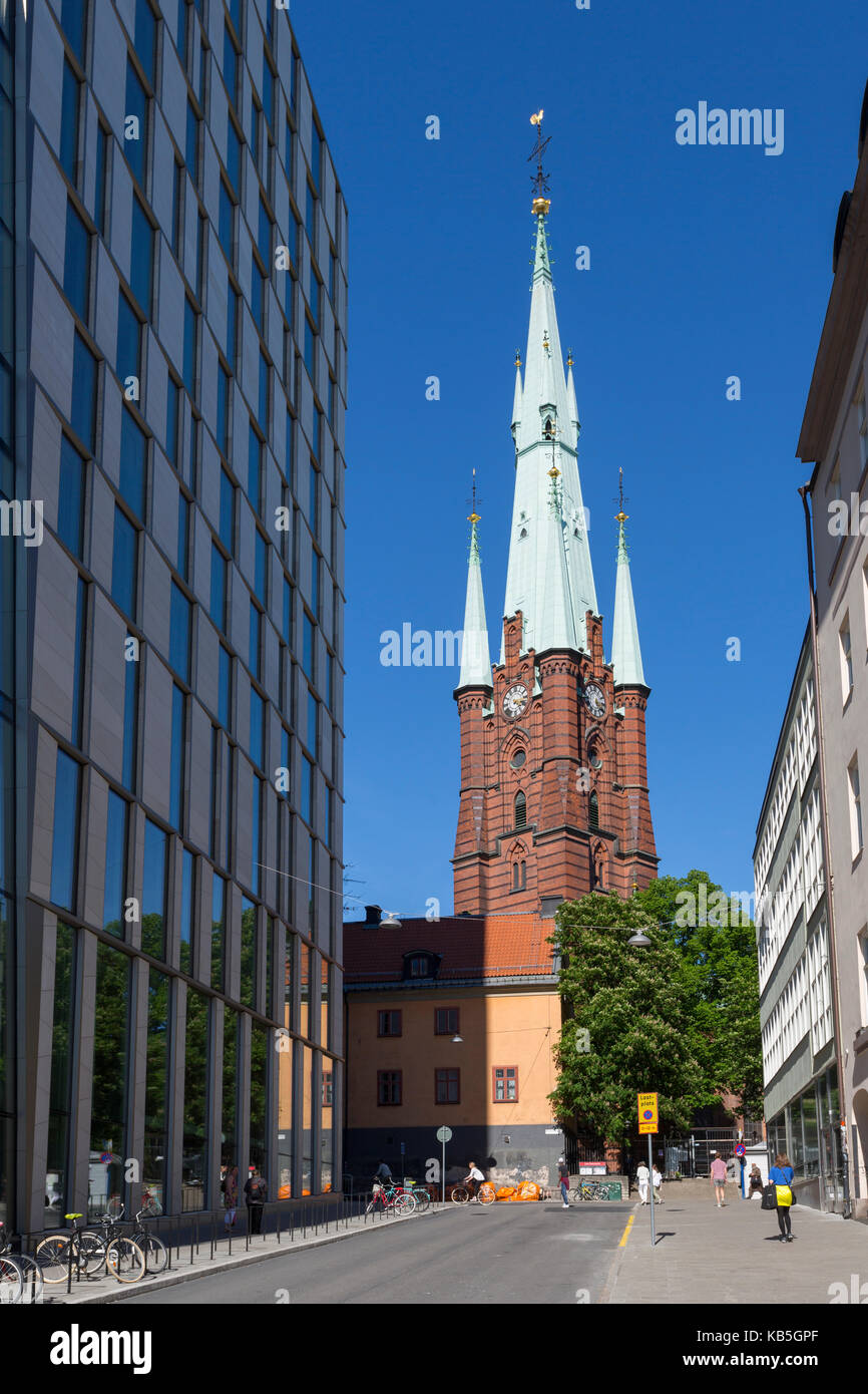 Vue sur l'église de Sainte Claire (klara) Église et architecture contemporaine, Stockholm, Suède, Scandinavie, Europe Banque D'Images