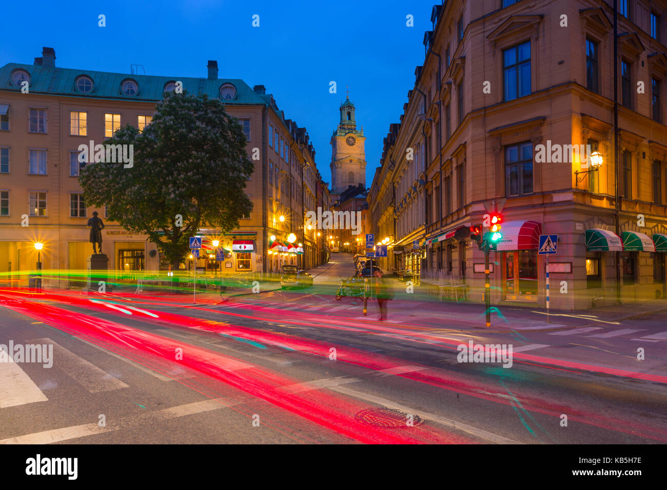Voir l'église de storkyrkan de Gamla stan au crépuscule, Stockholm, Suède, Scandinavie, Europe Banque D'Images