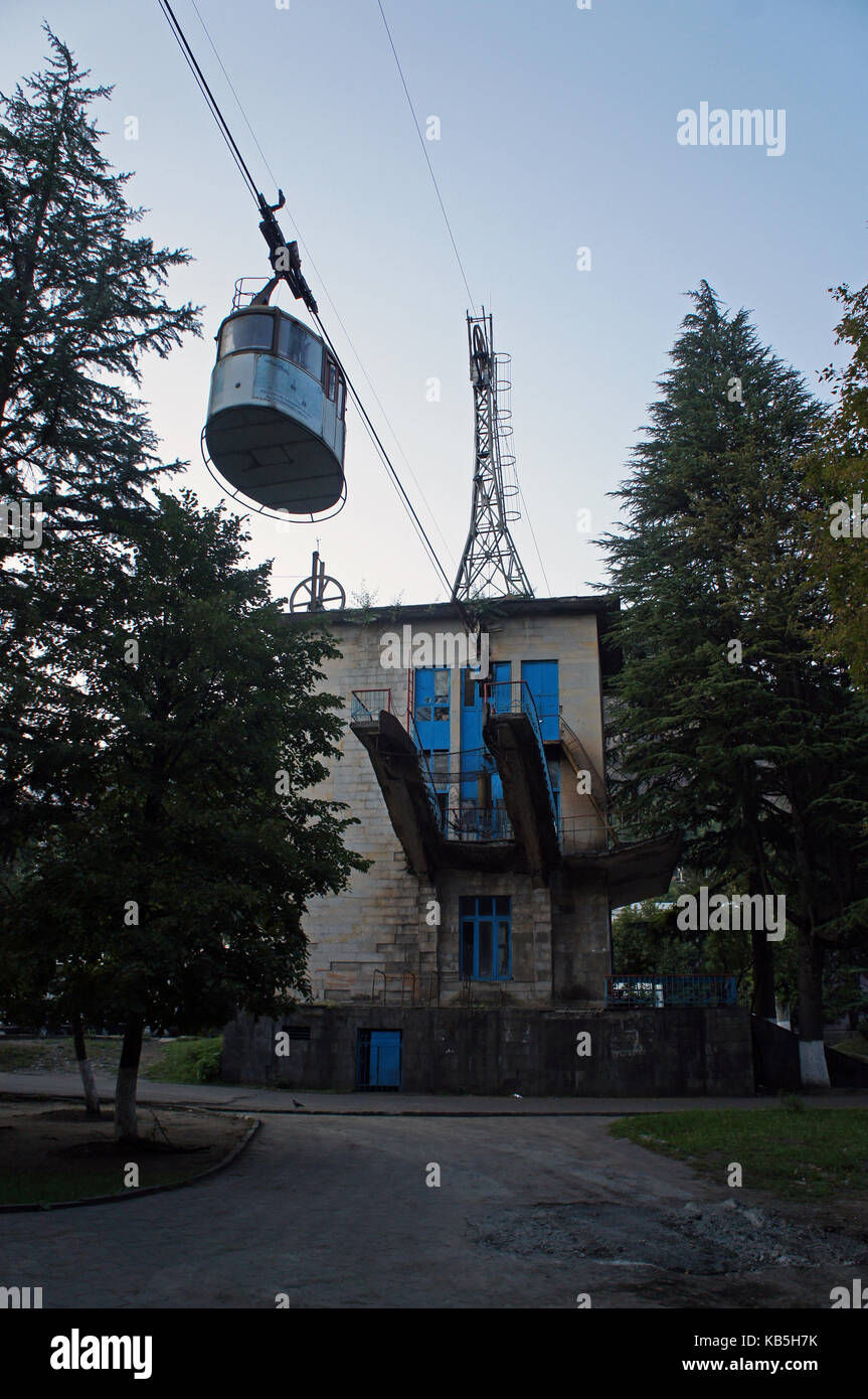 La station de téléphérique de ld ville minière soviétique chiatura en Géorgie Banque D'Images