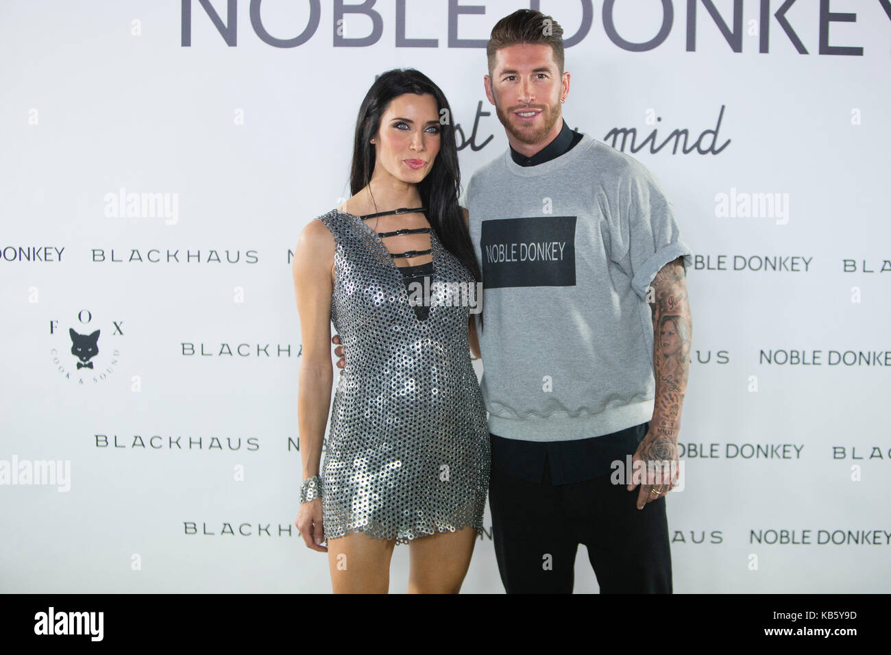 Sergio Ramos y pilar rubio pendant un dans la présentation de la marque de vêtements noble âne à Madrid le mercredi 28 septembre, 2017 Crédit : gtres información más comuniación sur ligne, s.l./Alamy live news Banque D'Images