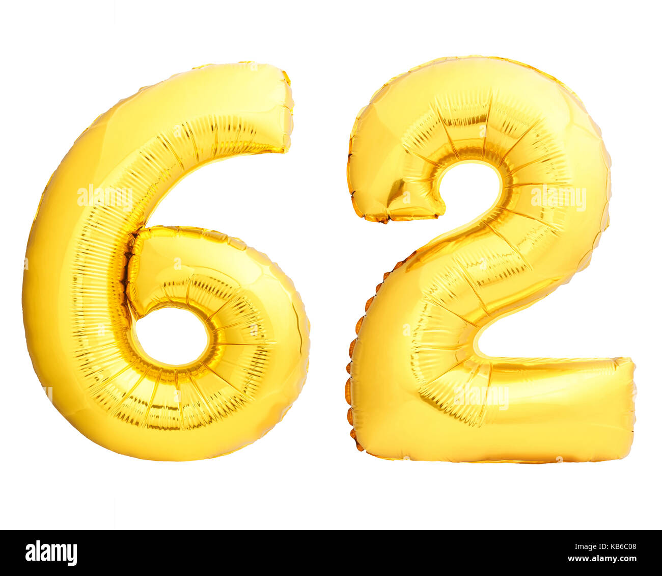 Nombre d'or 62 soixante deux faits de ballon gonflable Banque D'Images