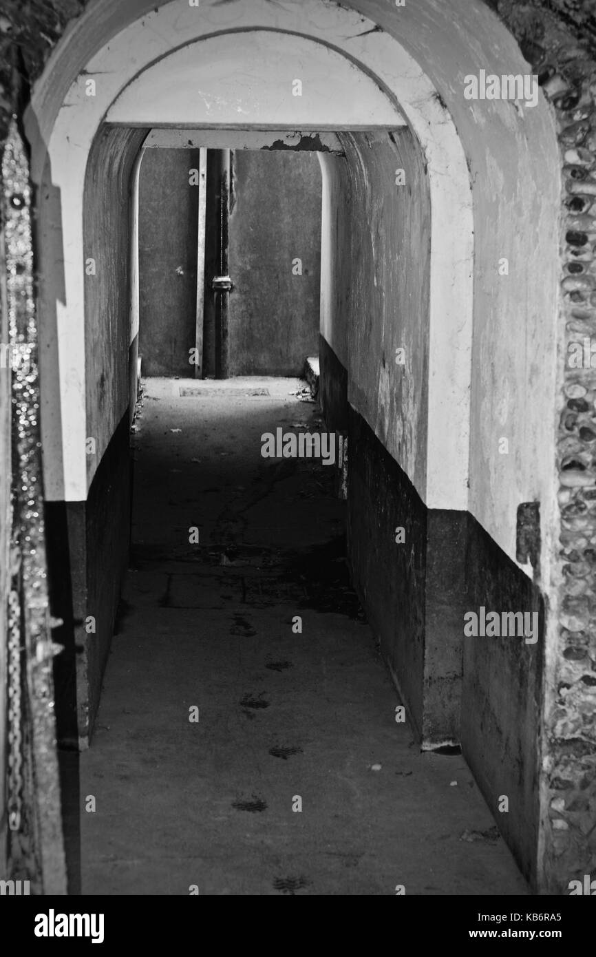 Petit sentier tunnel souterrain sur Richmond Park de Londres. Banque D'Images