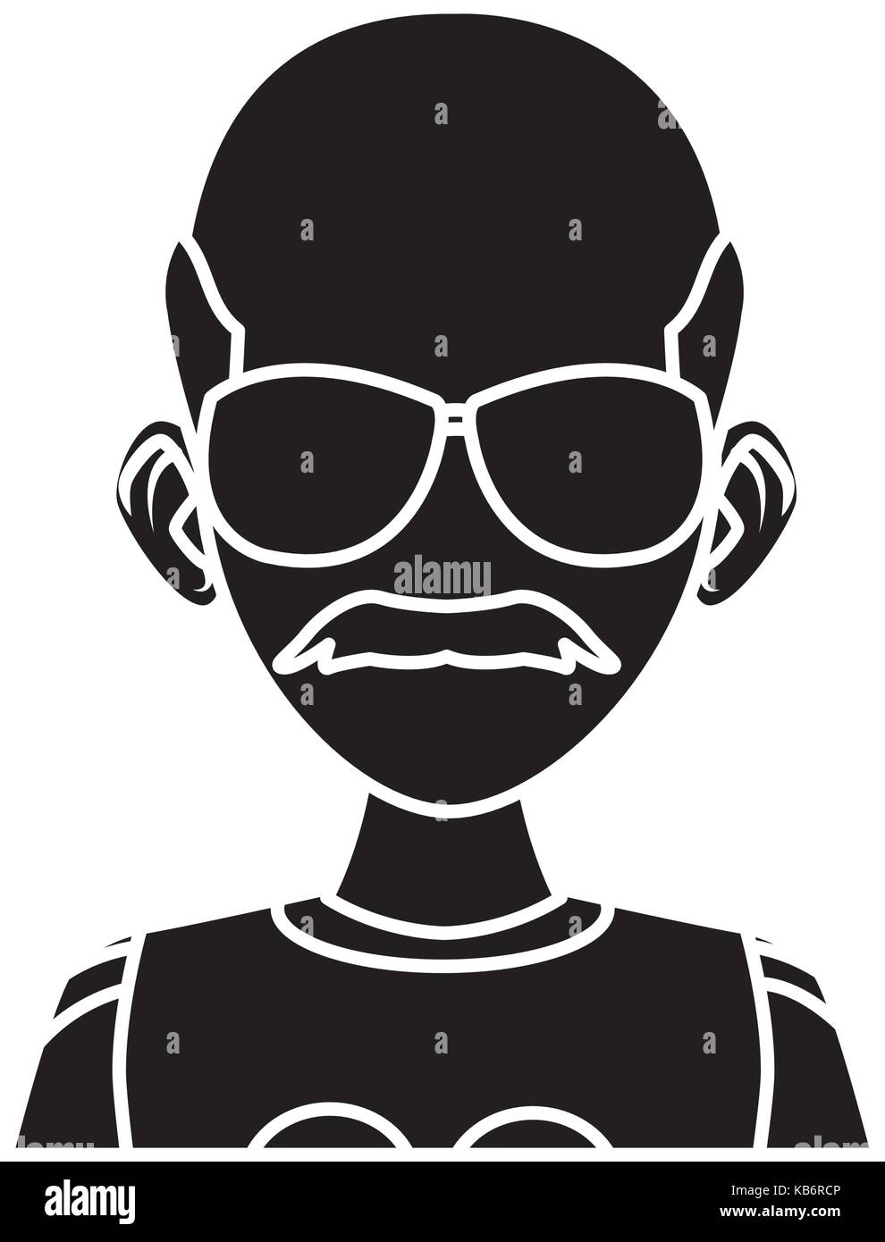 Vieil Homme à lunettes cartoon Illustration de Vecteur