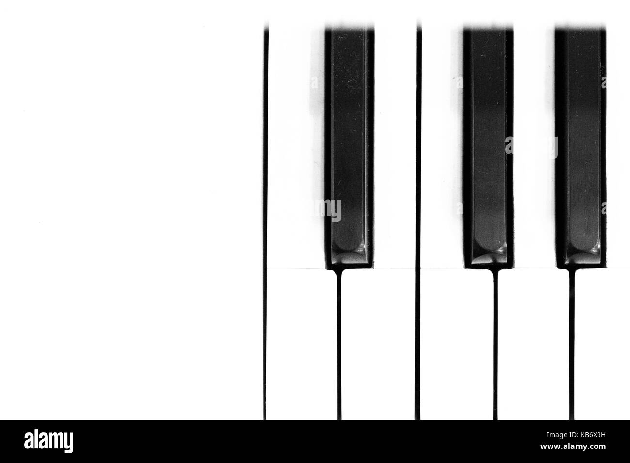 Clavier de Piano Music fond noir et blanc close up maquette Banque D'Images
