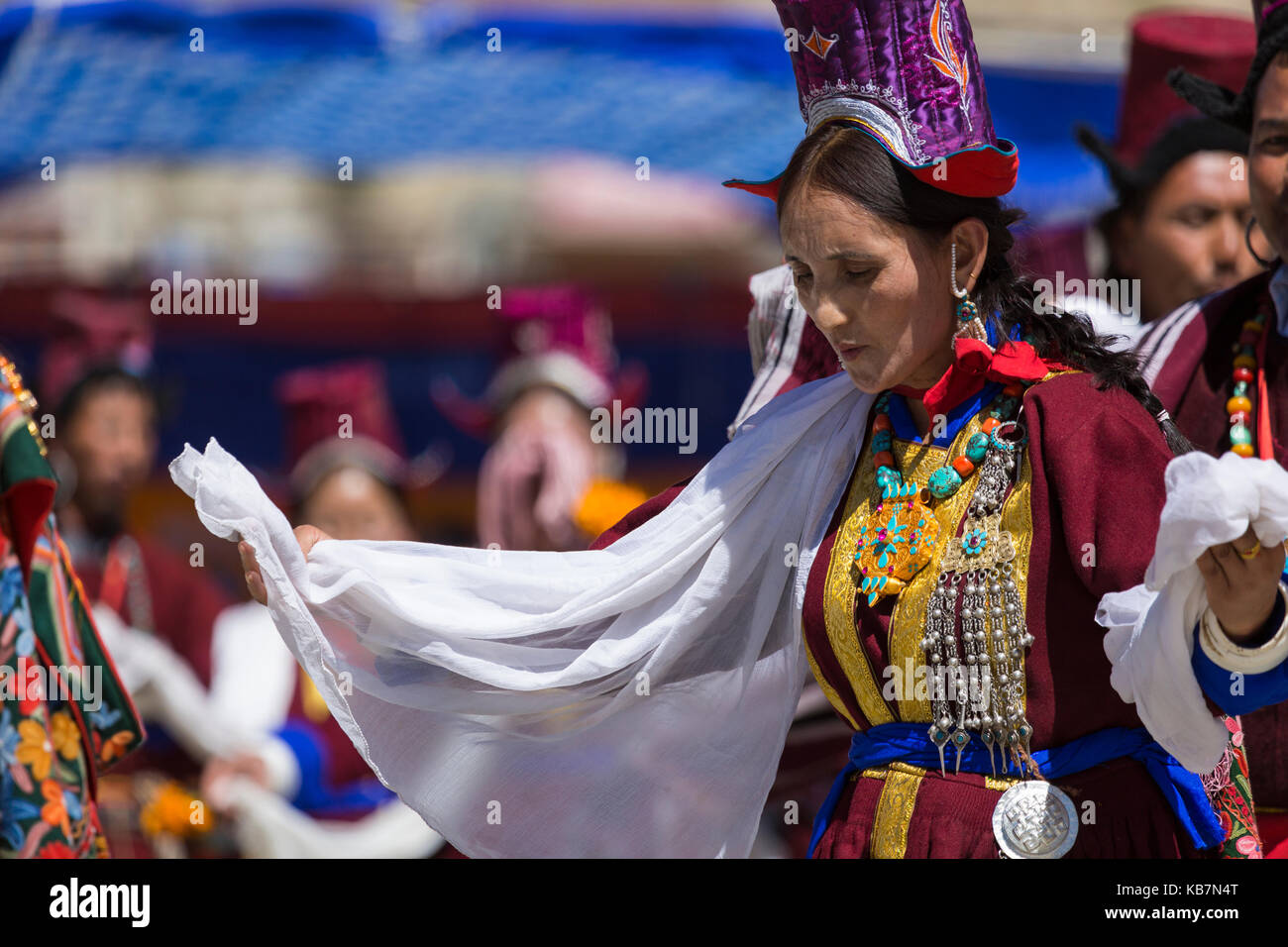 Leh, INDE - 20 septembre 2017 : les artistes non identifiés dans les costumes à ladakhis ladakh festival le 20 septembre 2017, leh, Inde. Banque D'Images