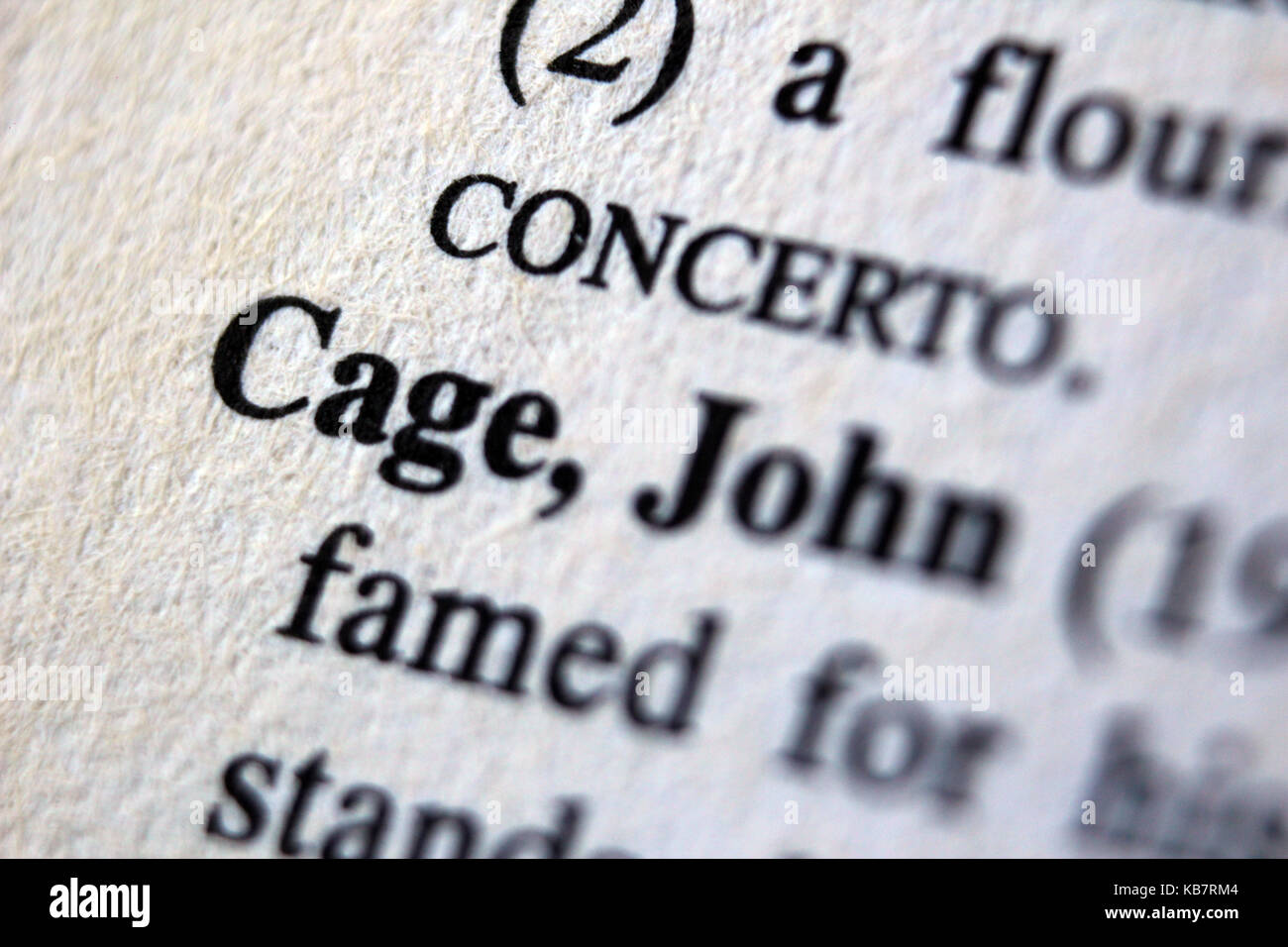 Page de livre close-up, John Cage Photo Stock - Alamy